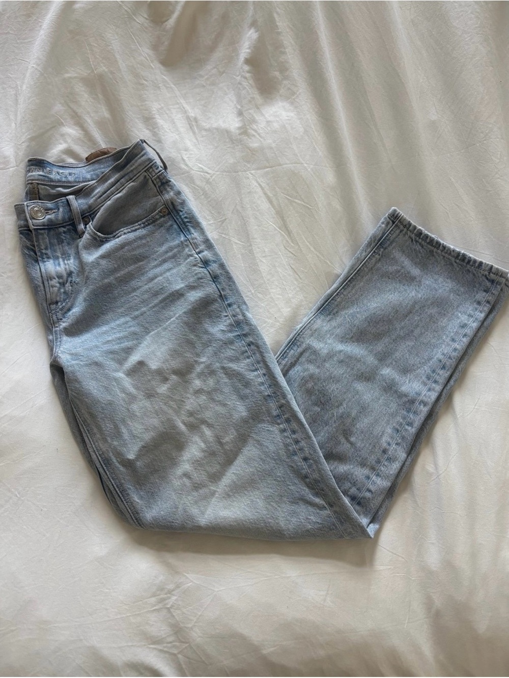American Eagle 90s Straight Jeans Light Wash High Rise Size 2